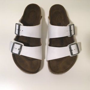 Birkenstock Women's Arizona White Sandals - US 7-7.5